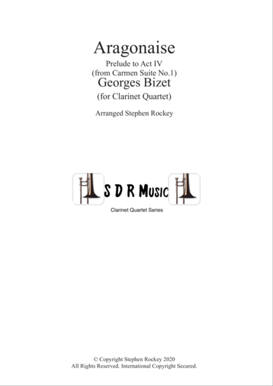 Aragonaise from Carmen for Clarinet Quartet Clarinet Quartet scores gallery preview page 1