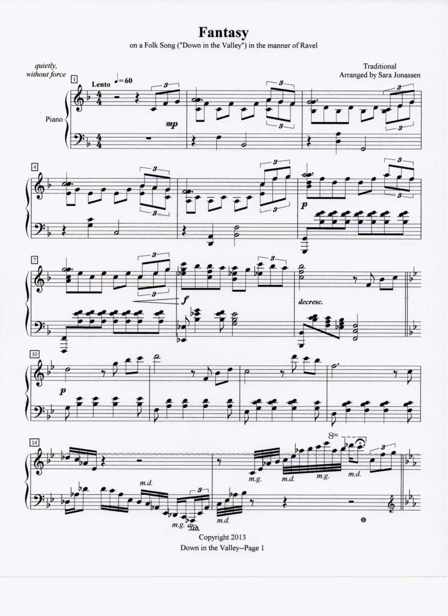 Rembrances: A Folk Song Collection for Piano Solo Piano Solo scores gallery preview page 1
