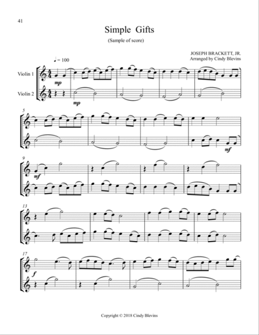 12 Favorite Folk Songs, Violin Duets 12 Favorite Folk Songs, Violin Duets String Duet scores gallery preview page 5