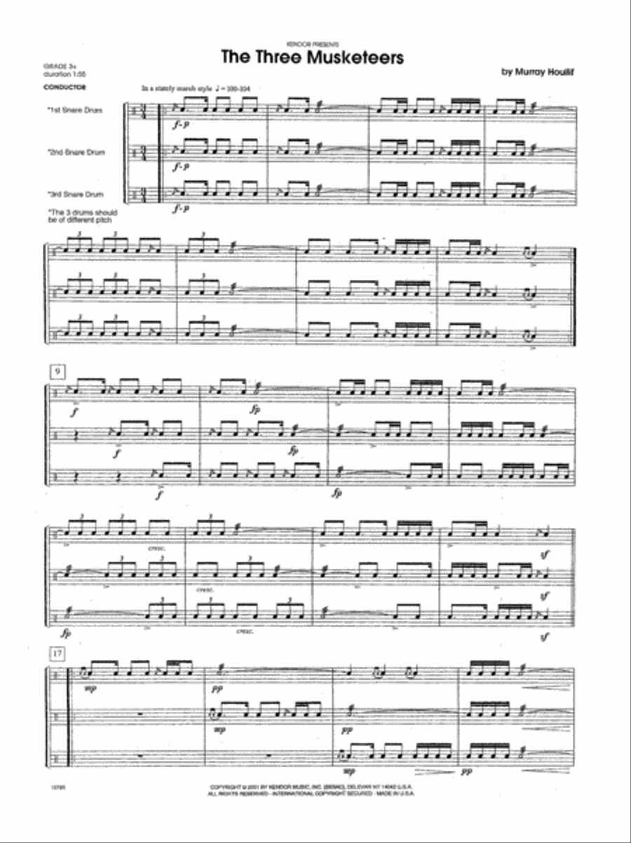Three Musketeers, The Percussion scores gallery preview page 2