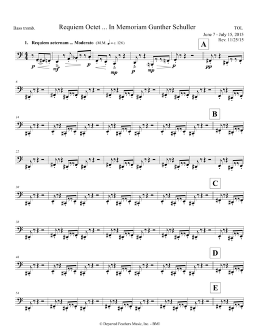 Requiem Octet ... In Memoriam Gunther Schuller (2015) bass trombone part