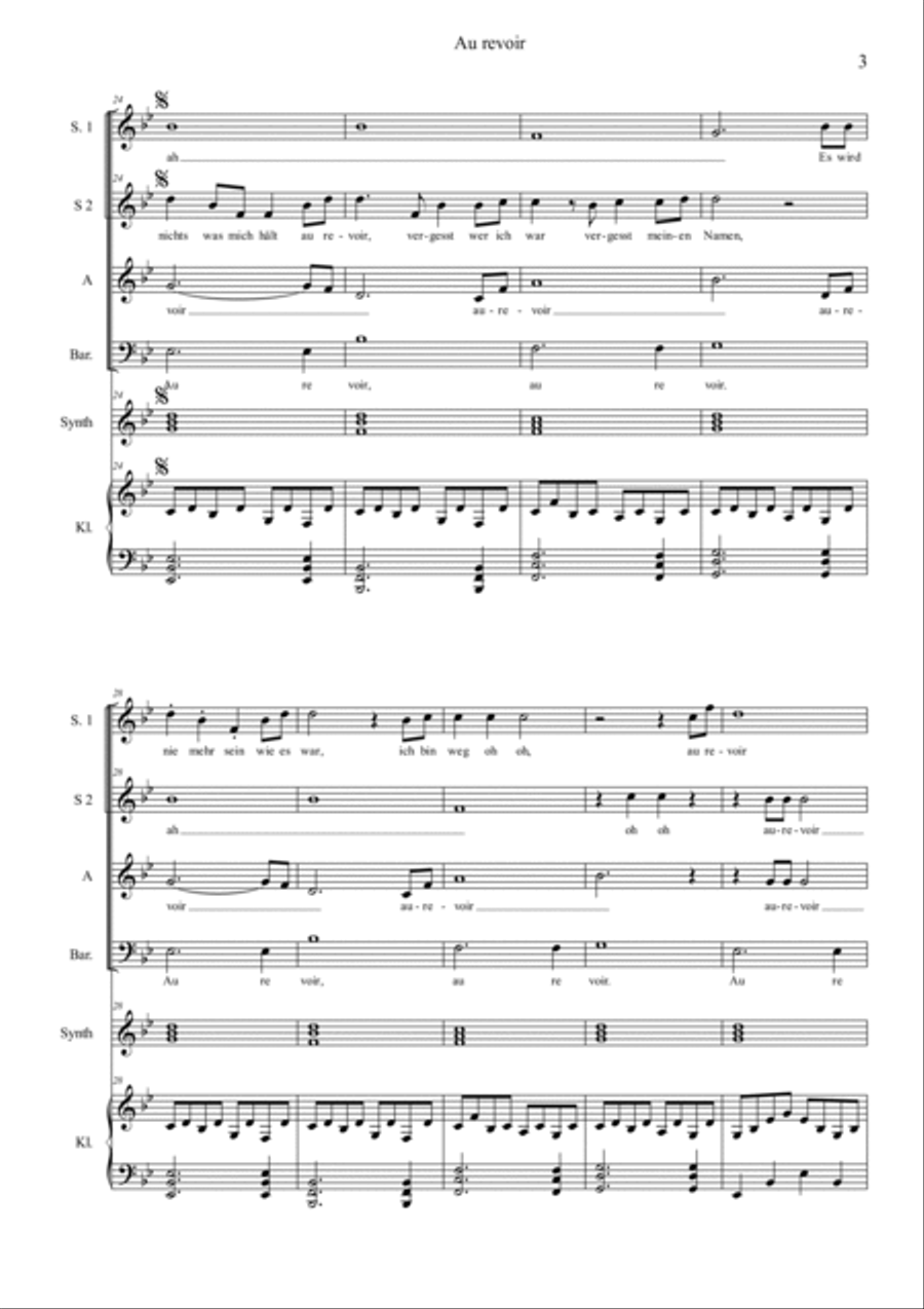 Au Revoir (feat. Sido) 3-Part scores gallery preview page 3