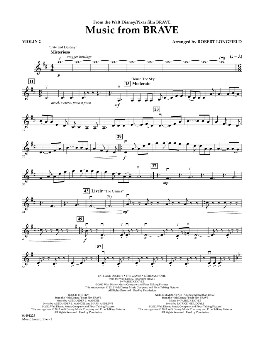 Music From Brave - Violin 2 Orchestra scores gallery preview page 1