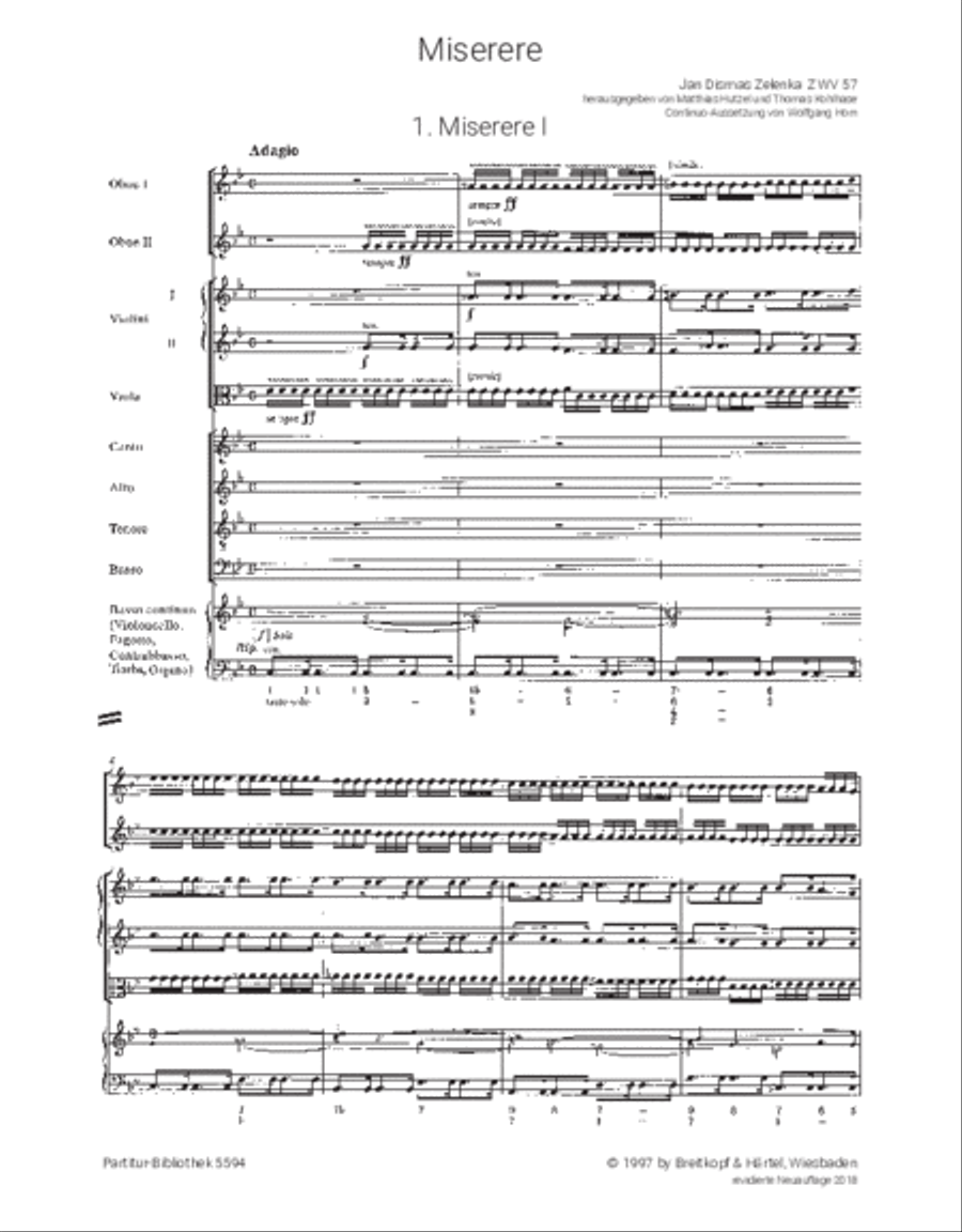 Miserere in C minor ZWV 57 4-Part scores gallery preview page 2