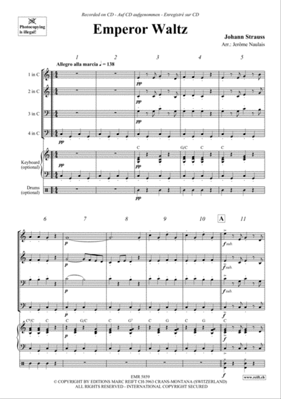 Emperor Waltz Brass Ensemble scores gallery preview page 3