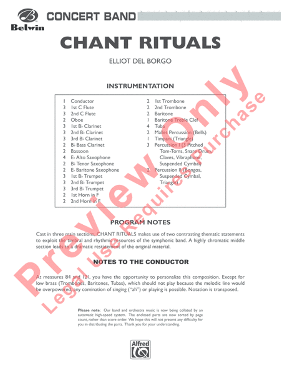 Chant Rituals Chant Rituals Concert Band scores gallery preview page 2