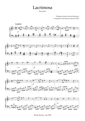 Book cover for Lacrimosa Easy Piano Solo (Mozart)