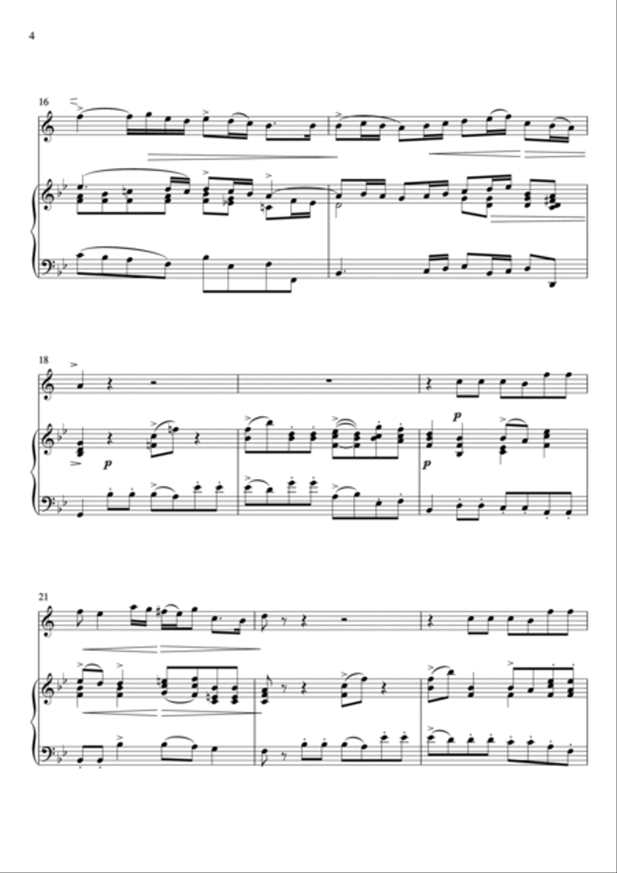 Giovanni Bononcini - Deh pi a me non v_asondete (Piano and Clarinet) Small Ensemble scores gallery preview page 4