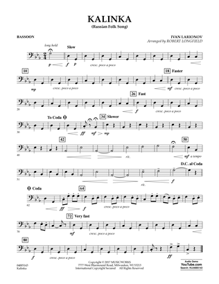 Kalinka (Russian Folk Song) - Bassoon