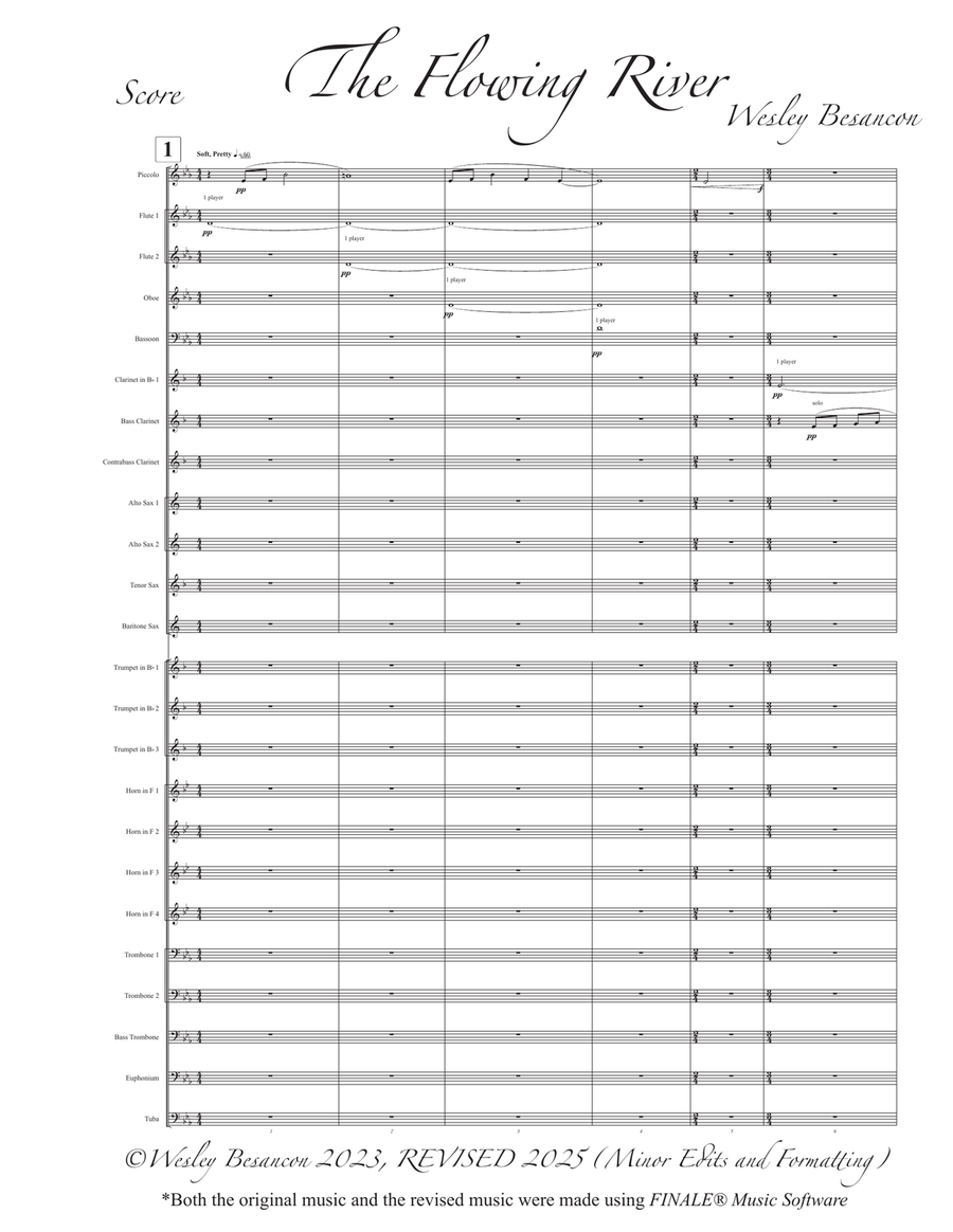 The Flowing River Concert Band scores gallery preview page 1