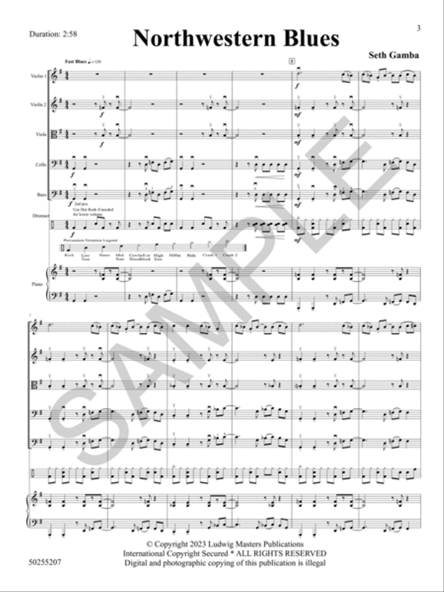 Northwestern Blues Northwestern Blues String Orchestra scores gallery preview page 4