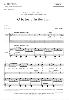 O be joyful in the Lord