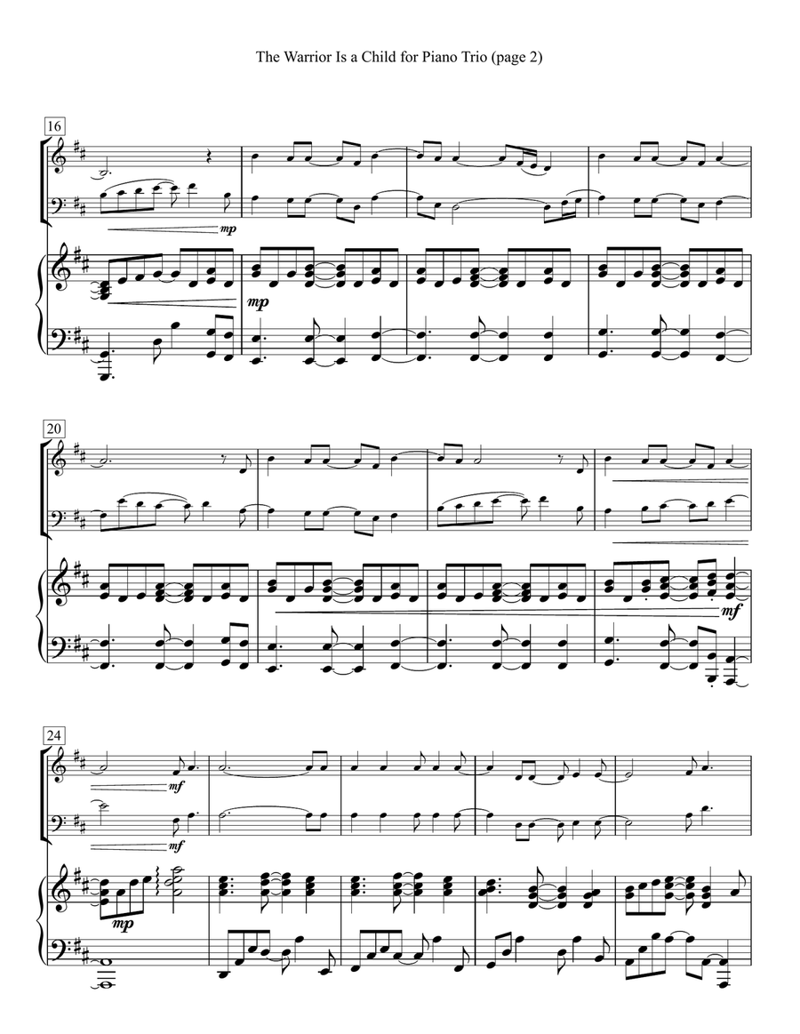 The Warrior Is A Child Piano Trio scores gallery preview page 2