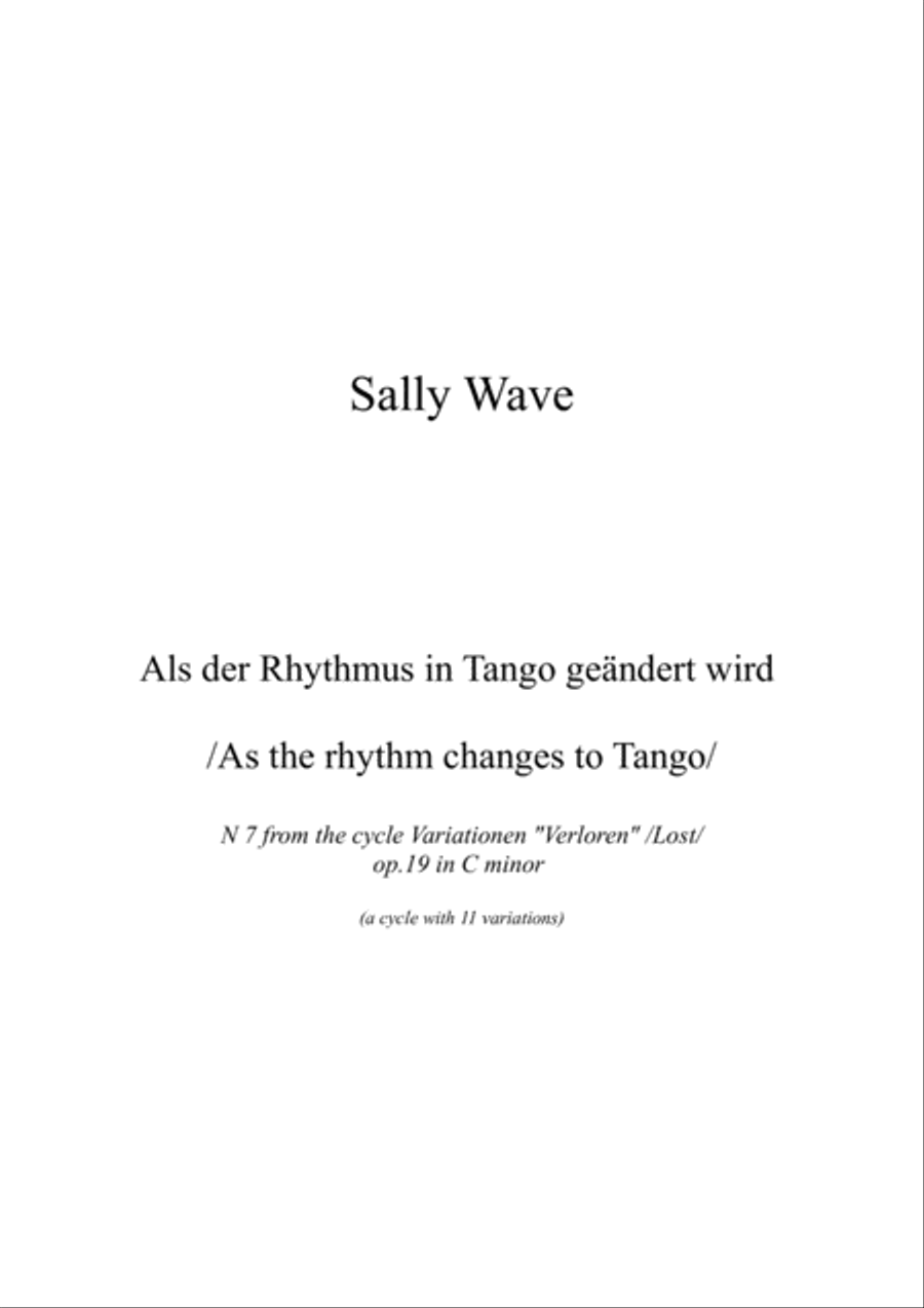 Als der Rhythmus in Tango geändert wird /As the rhythm changes to Tango/ Piano Method scores gallery preview page 1