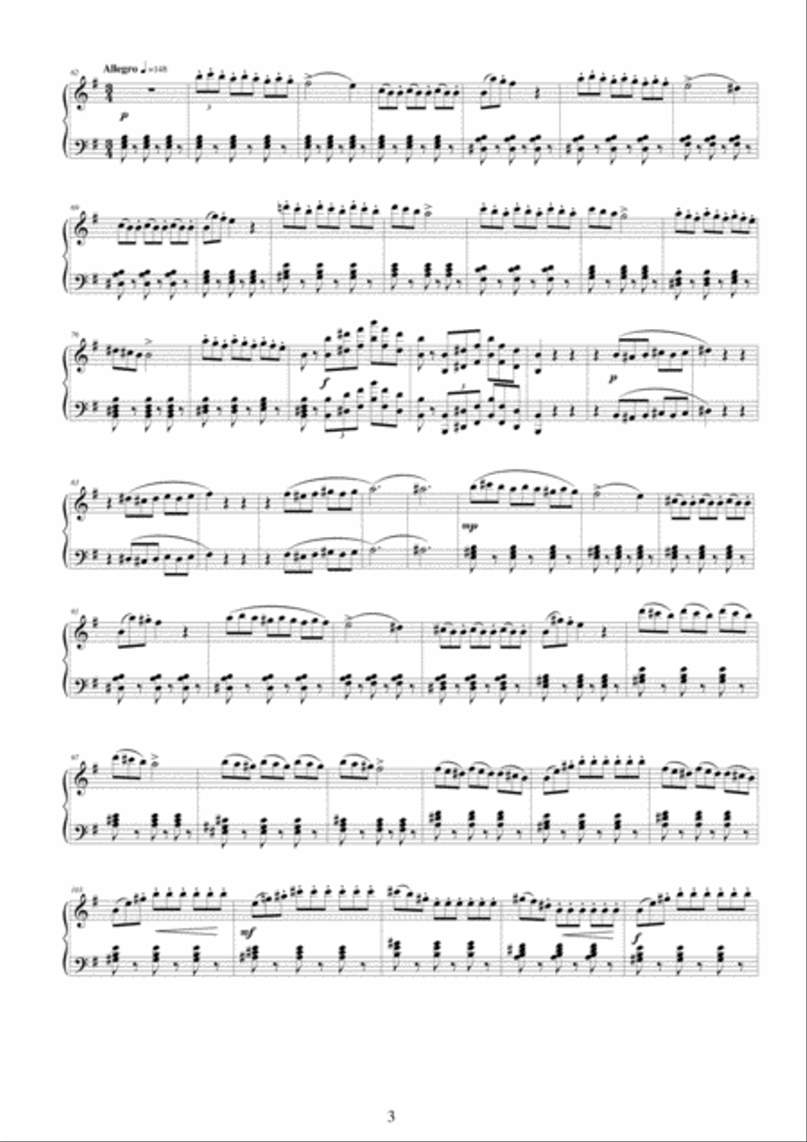 Rossini-La gazza ladra-Ouverture-Solo piano Piano Solo scores gallery preview page 3
