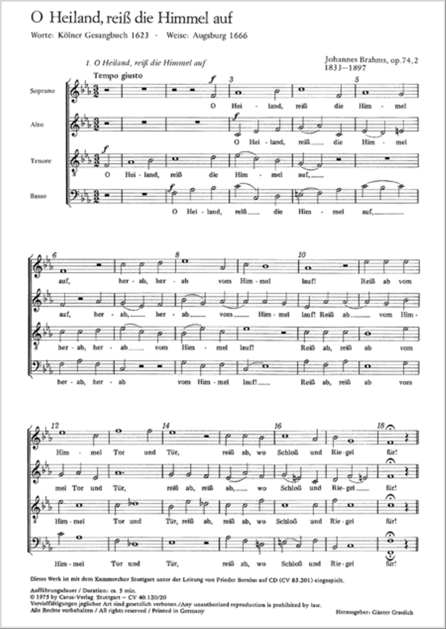 O Heiland, reiss die Himmel auf 4-Part scores gallery preview page 2