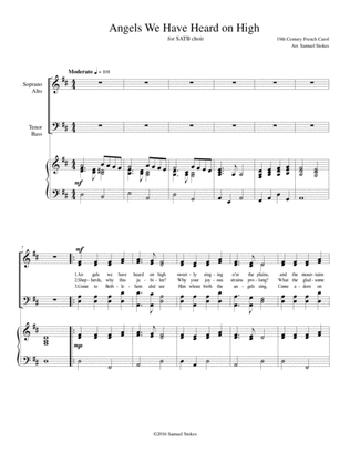 Angels We Have Heard on High - for SATB choir with piano accompaniment