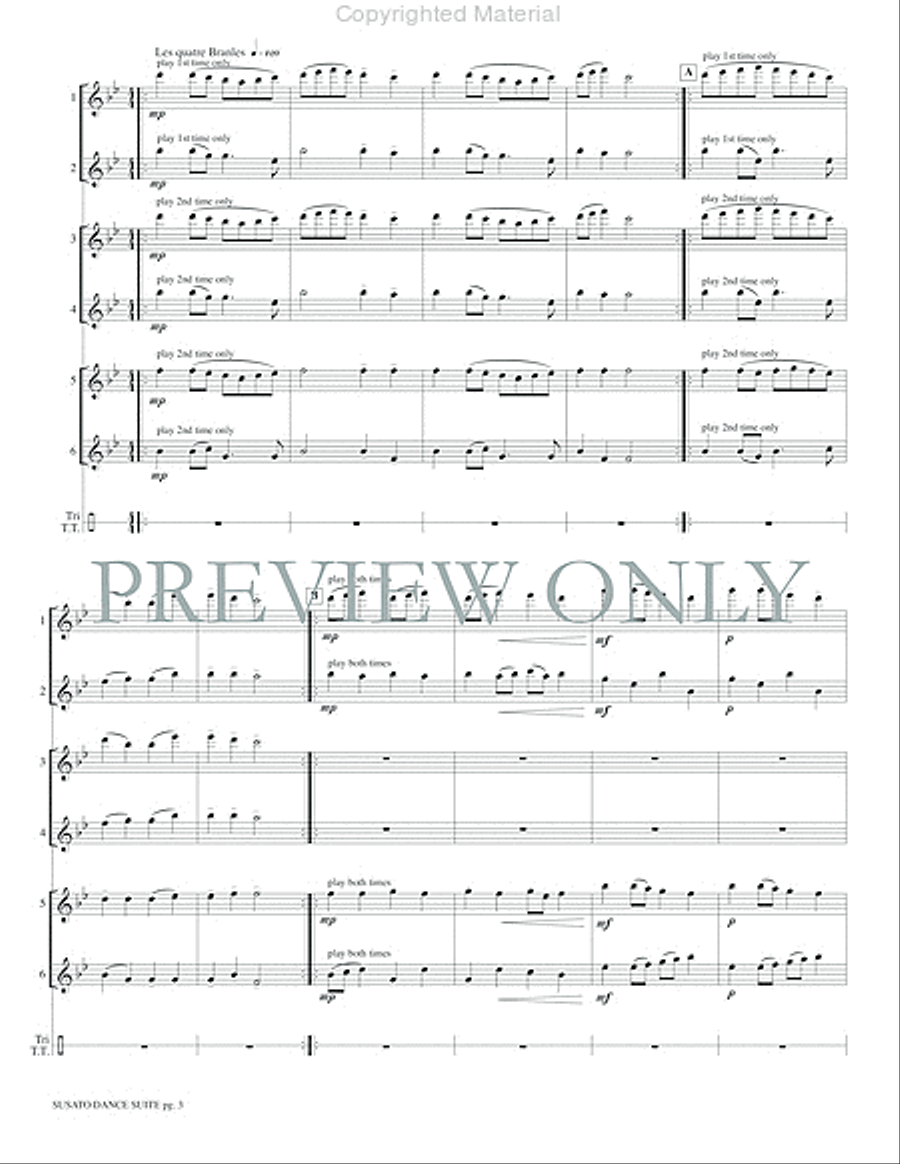 Susato Dance Suite (from Danserye) (1551) Small Ensemble scores gallery preview page 5