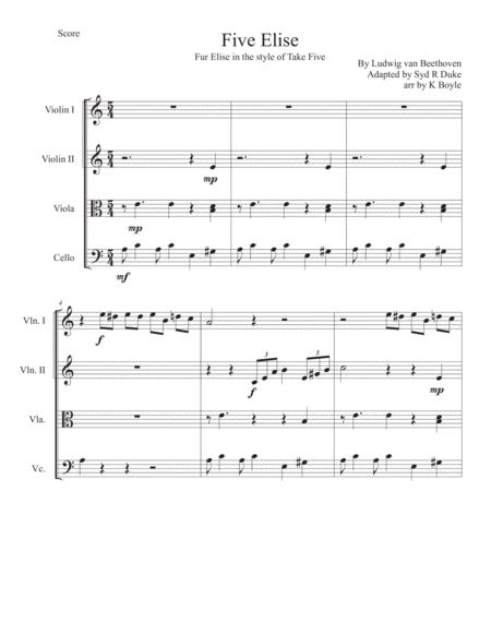 Für Elise Cello - Digital Sheet Music