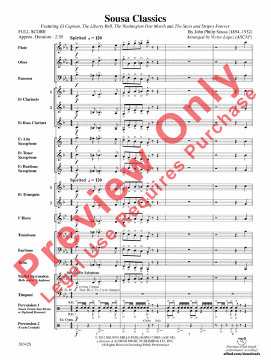 Sousa Classics Concert Band scores gallery preview page 4