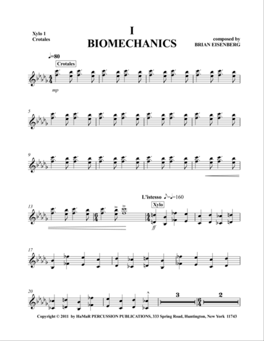 I Biomechanics Marimba scores gallery preview page 1