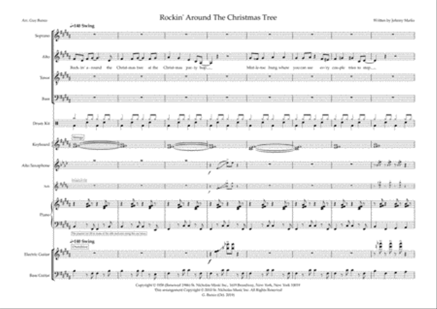 Rockin' Around The Christmas Tree 4-Part scores gallery preview page 1