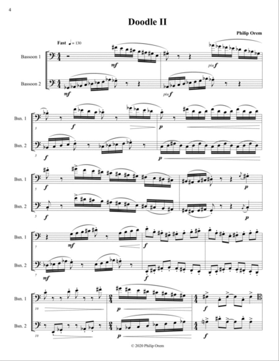 Doodles (for two bassoons) Bassoon Solo scores gallery preview page 6