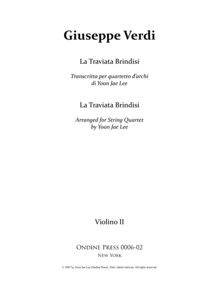 La Traviata Brindisi for String Quartet, Set of Parts image number null