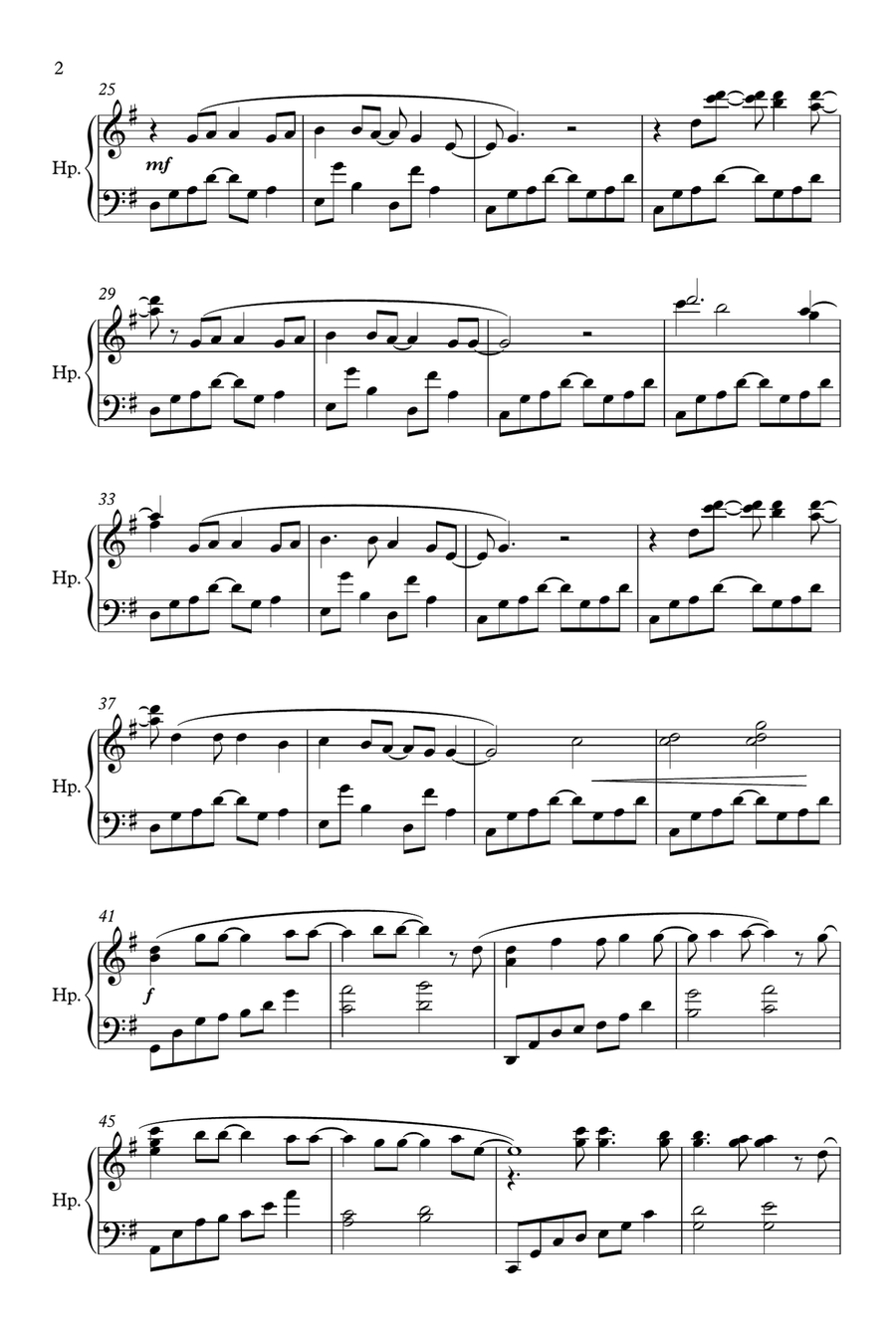 A Million Dreams Harp scores gallery preview page 2