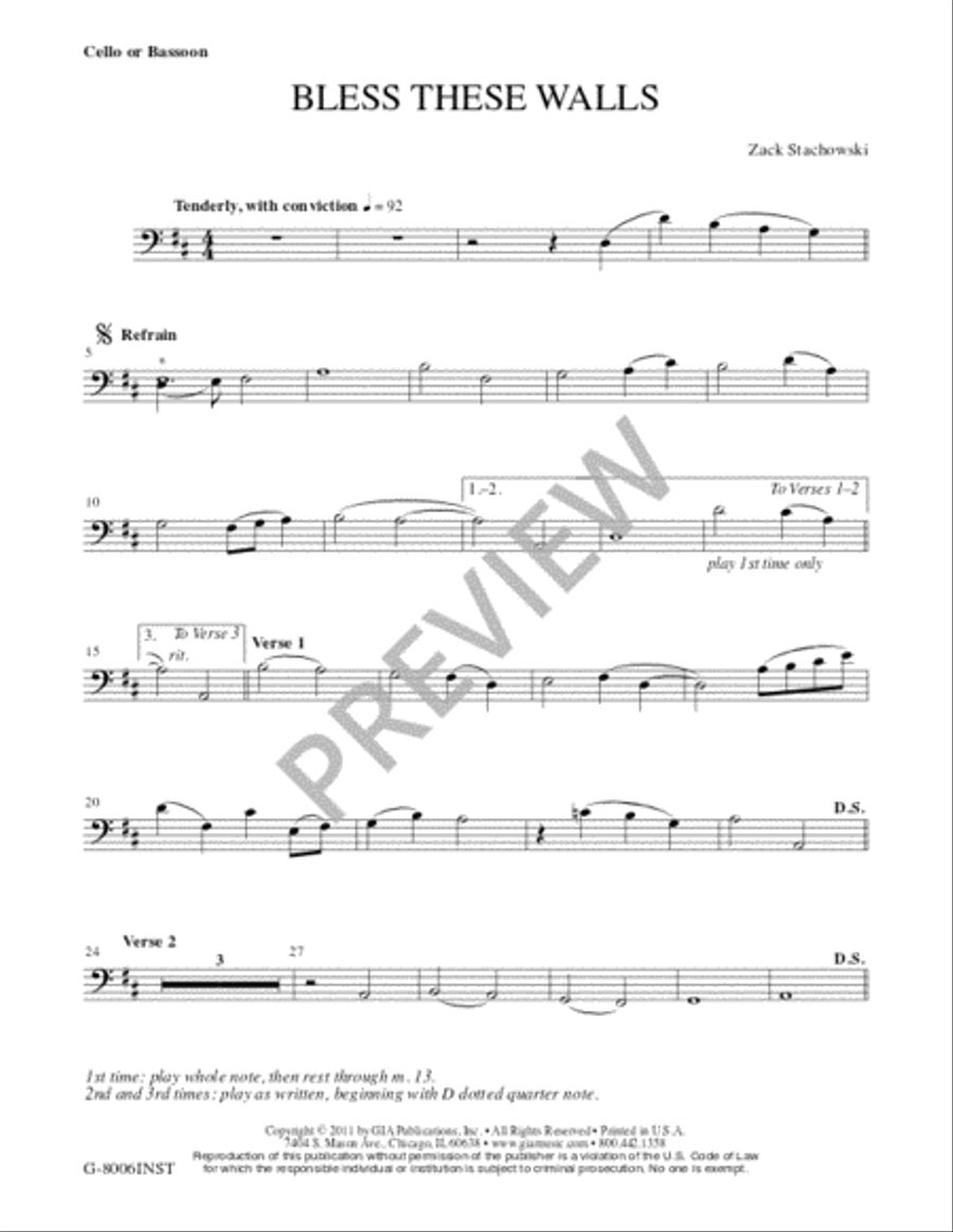 Bless These Walls - Instrument edition Bless These Walls - Instrument edition Bassoon scores gallery preview page 2