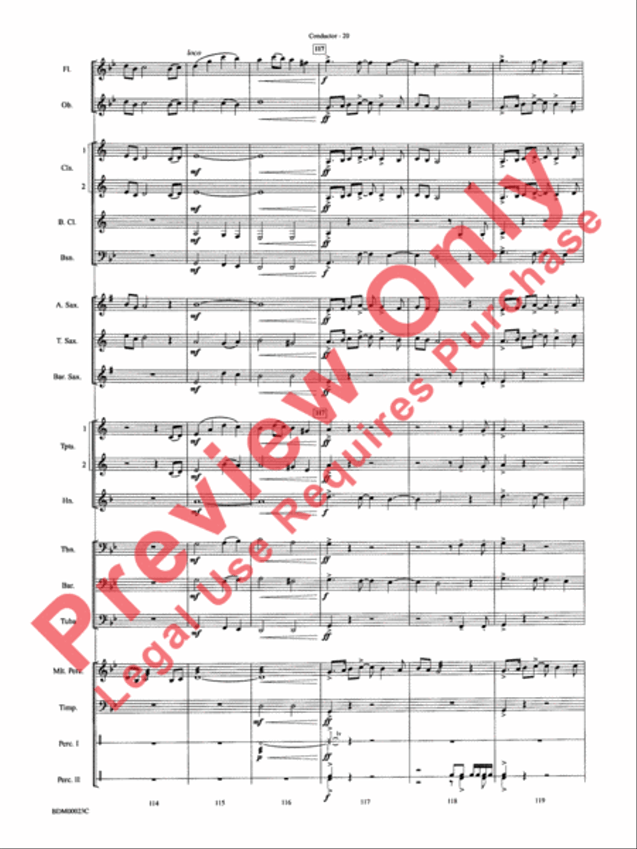 Under the Rice Moon Concert Band scores gallery preview page 23