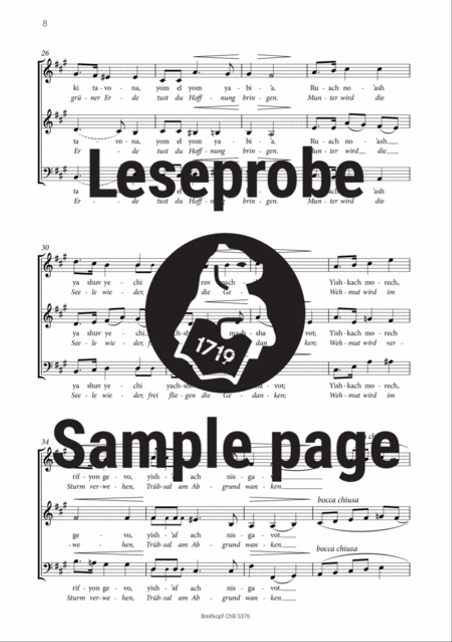 A Hebrew Choral Songbook A Cappella scores gallery preview page 4