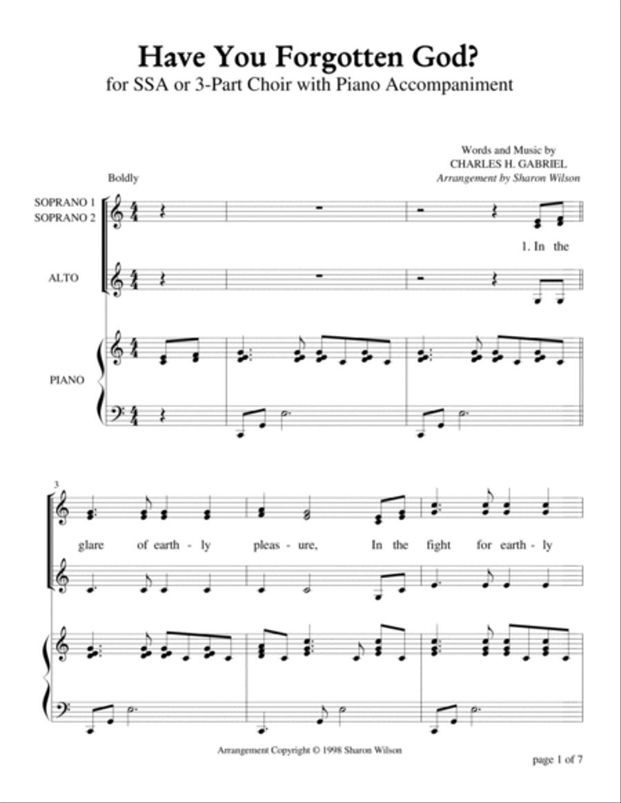 Have You Forgotten God? (for SSA or 3-Part Choir with Piano Accompaniment) SSA scores gallery preview page 4