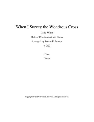 Book cover for When I Survey the Wondrous Cross for Flute (C instrument) and Guitar