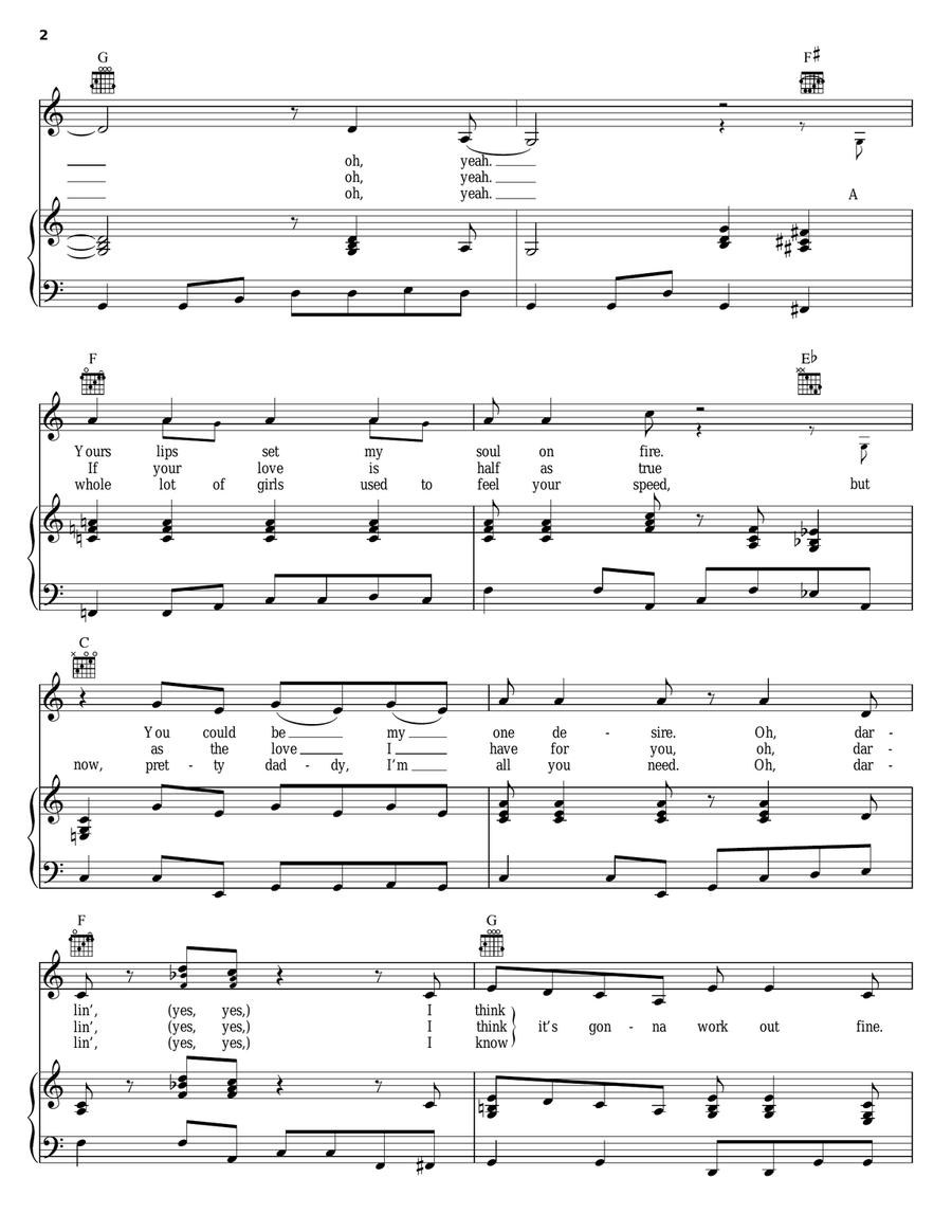 It's Gonna Work Out Fine Piano, Vocal, Guitar scores gallery preview page 2