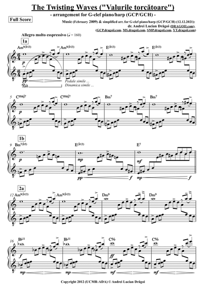 The Twisting Waves ("Valurile torcătoare") - arr. for G-clef piano/harp (GCP/GCH) (from my Piano al image number null