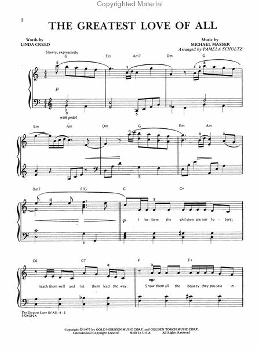 The Greatest Love of All The Greatest Love of All Small Ensemble scores gallery preview page 2