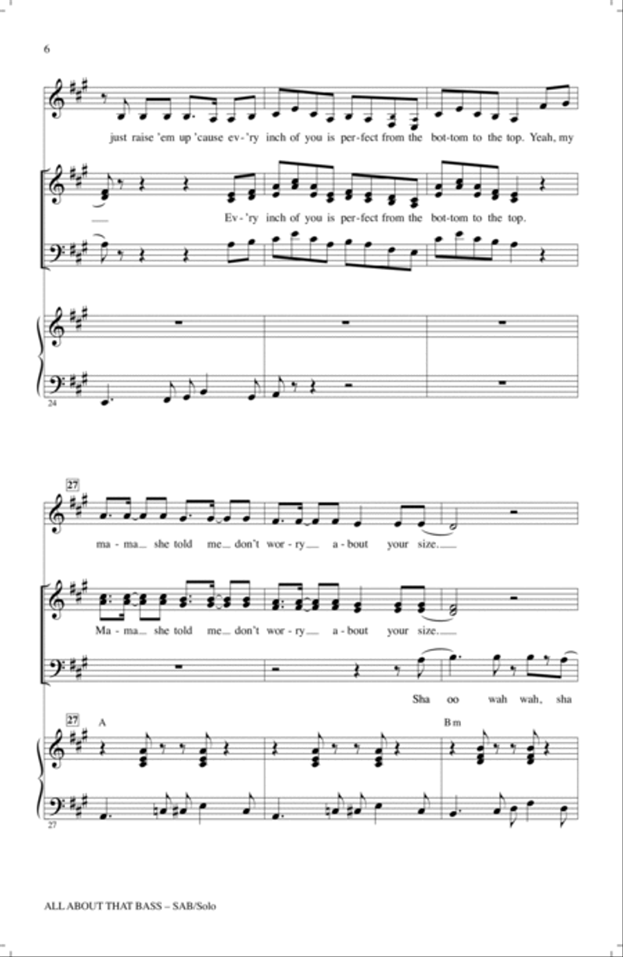 All About That Bass All About That Bass 3-Part scores gallery preview page 5