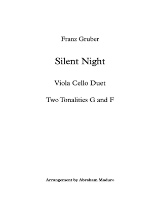 Silent Night Viola Cello Duet Two Tonalities Included