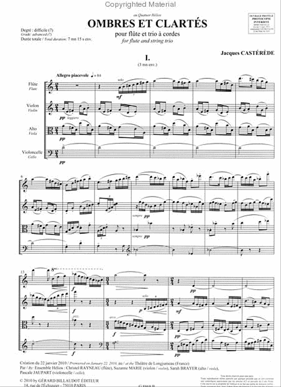Ombres et Clartes Ombres et Clartes Chamber Music scores gallery preview page 2