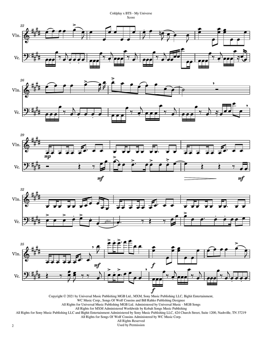 My Universe String Duet scores gallery preview page 2