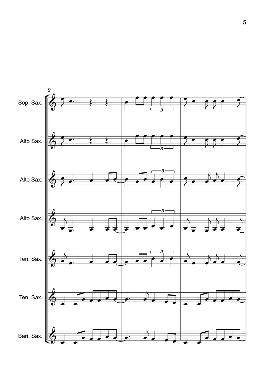 La Bamba La Bamba Saxophone Quartet scores gallery preview page 5