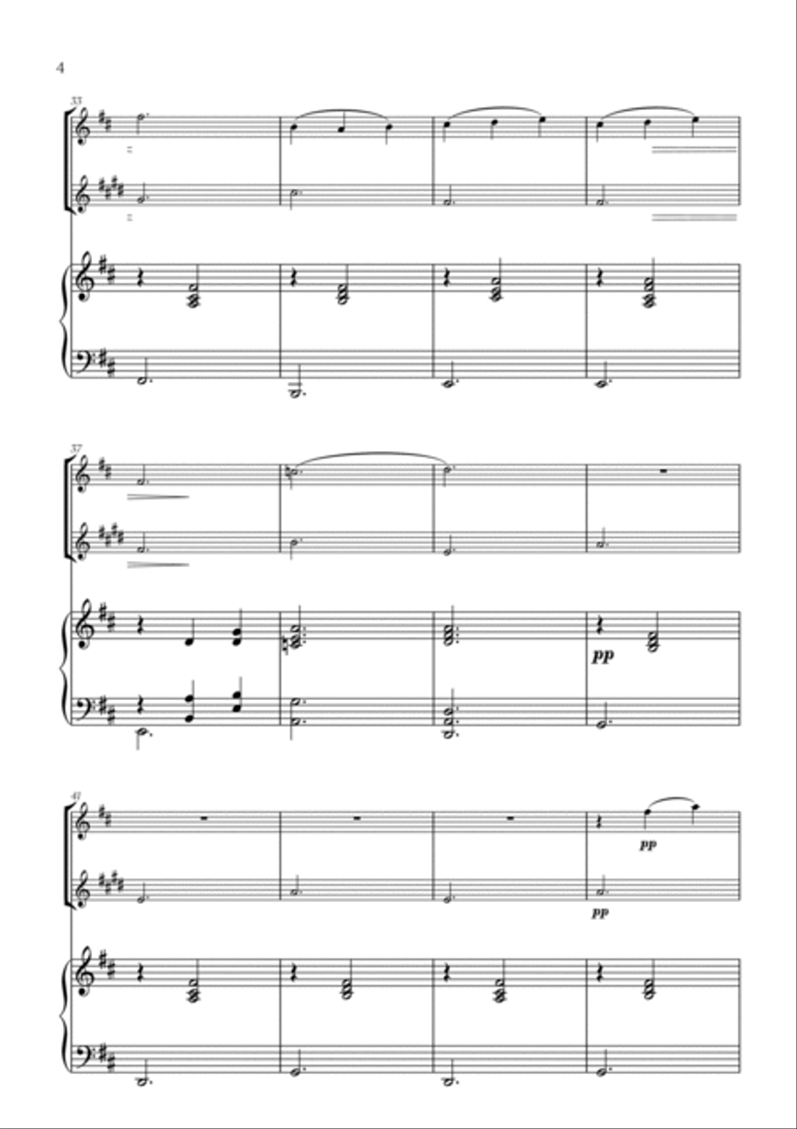 Erik Satie - 3 Gymnopédies (for Flute, Trumpet and Piano) Flute scores gallery preview page 4