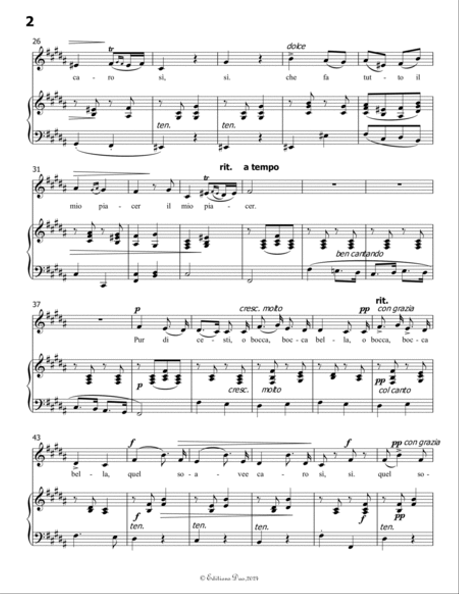 Pur dicesti,o bocca bella, by Antonio Lotti, in B Major Voice scores gallery preview page 4