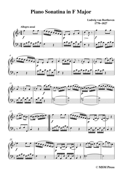 Beethoven-Piano Sonatina in F Major,for piano image number null