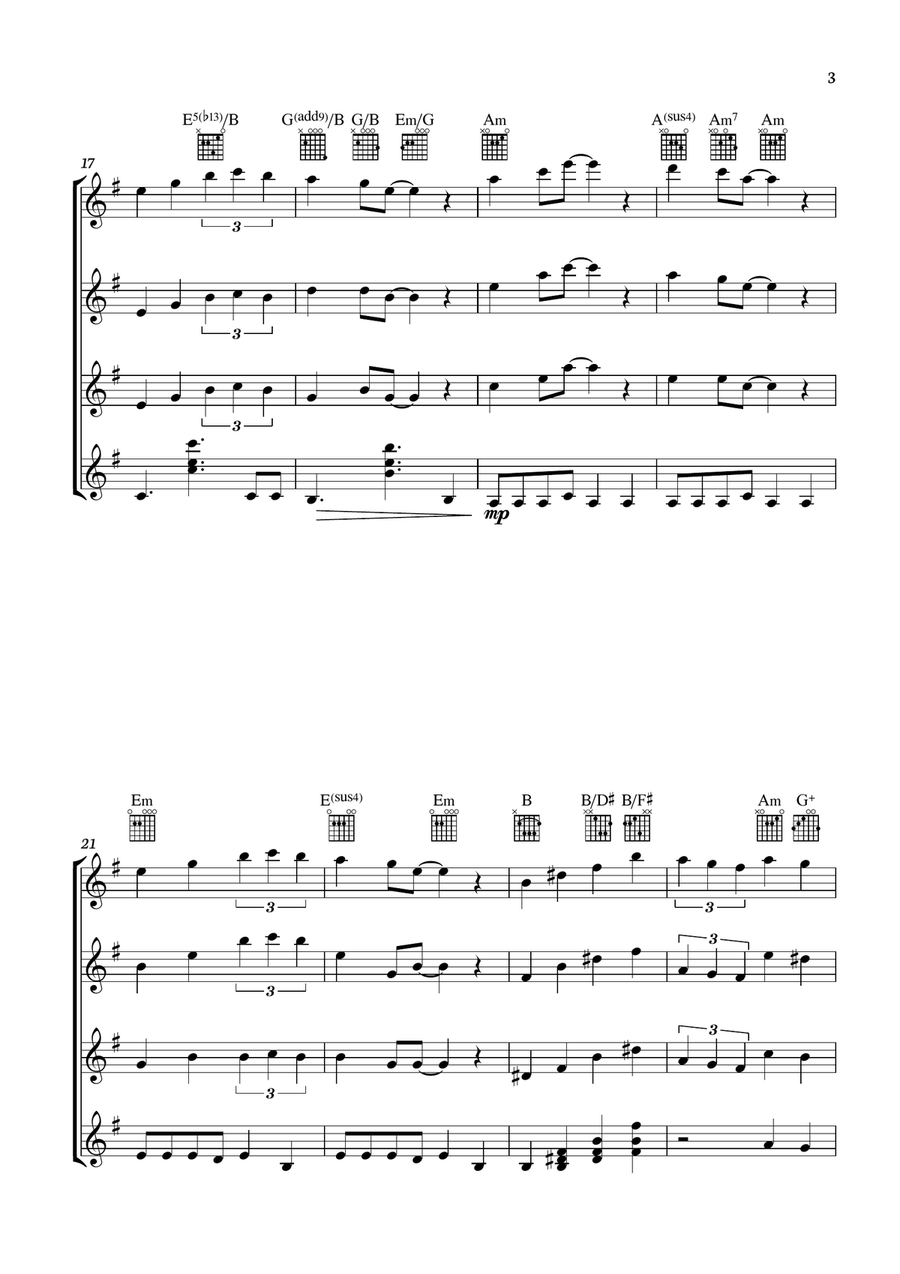 Theme From Spider Man Guitar Ensemble scores gallery preview page 3
