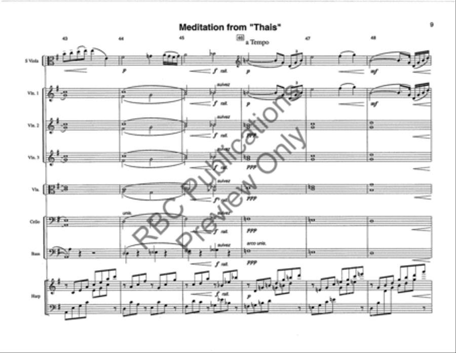 Meditation From Thais Viola W/Orch String Orchestra scores gallery preview page 12