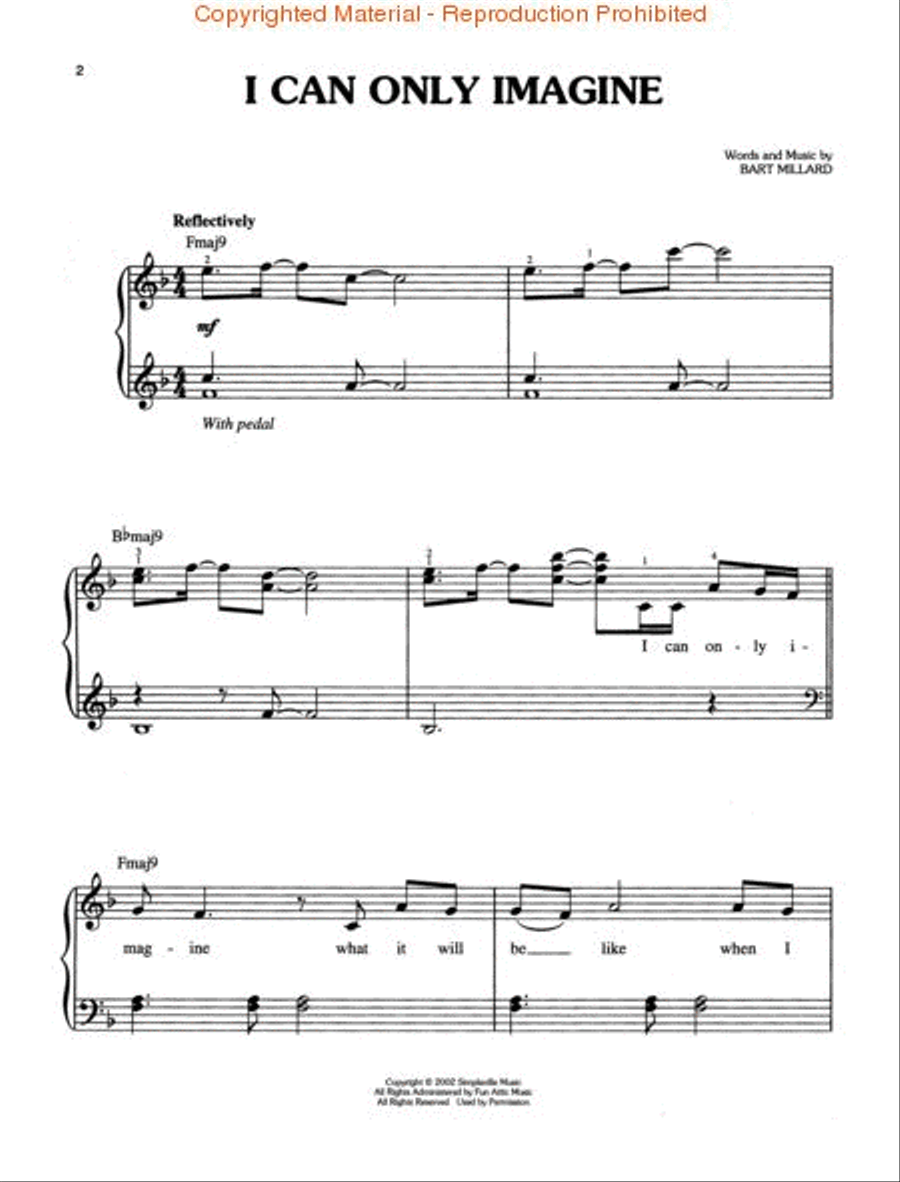 I Can Only Imagine Piano scores gallery preview page 2