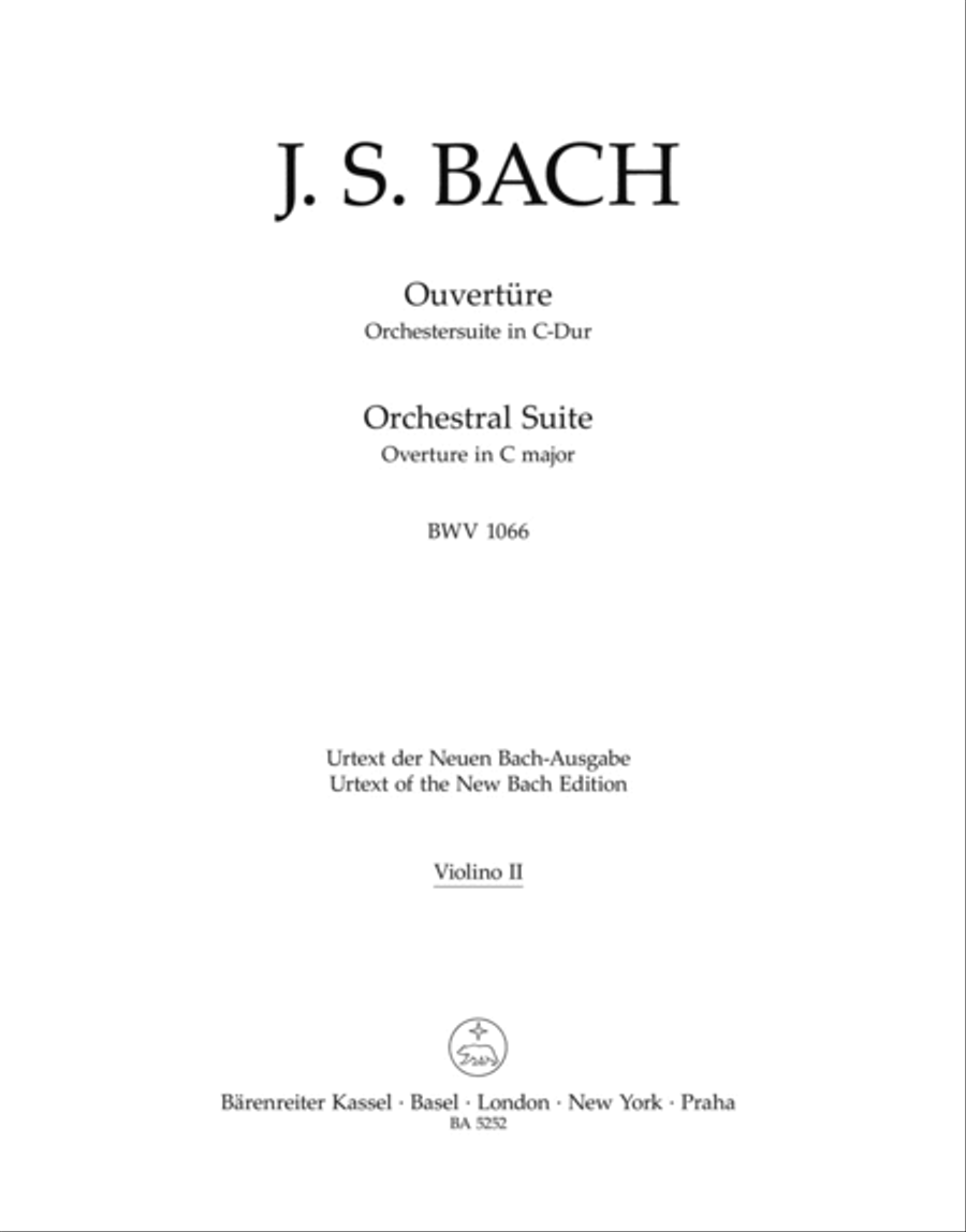 Orchestral Suite (Overture) in C major, BWV 1066 Violin scores gallery preview page 1