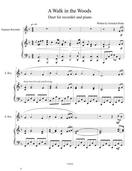 A Walk in the Woods - Duet for Piano and Recorder